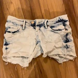 Distressed jean shorts